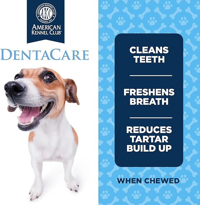 AMERICAN KENNEL CLUB Dentacare Yogurt and Peanut Butter Dental Dog Treats, Naturally Flavored, Good for Dog Dental Health, 20 Count (Pack of 2)