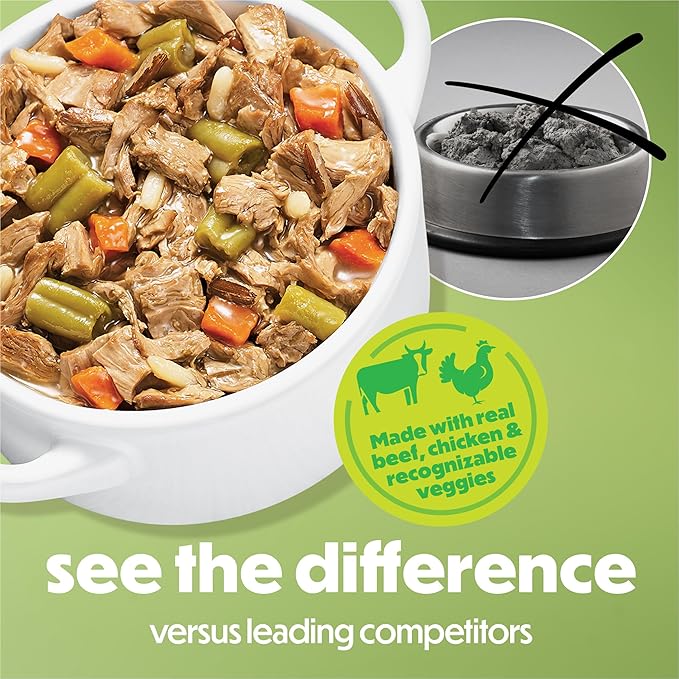 Purina Beneful Dog Food Freshly Prepared Meals Beef and Chicken Medley with Green Beans, Carrots and Wild Rice - (Pack of 8) 10 oz. Tubs
