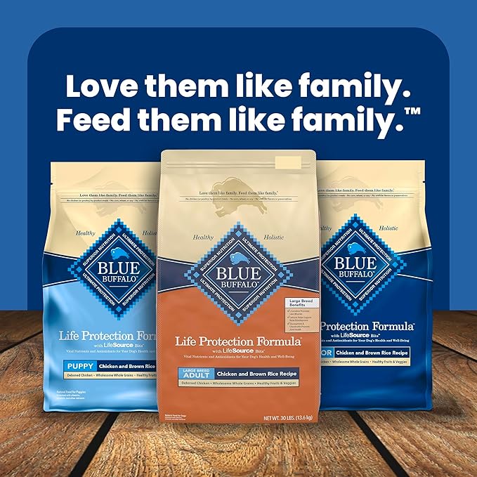 Blue Buffalo Life Protection Formula, Large Breed Adult Dry Dog Food, Made with Natural Ingredients, Chicken & Brown Rice, 40lb Bag