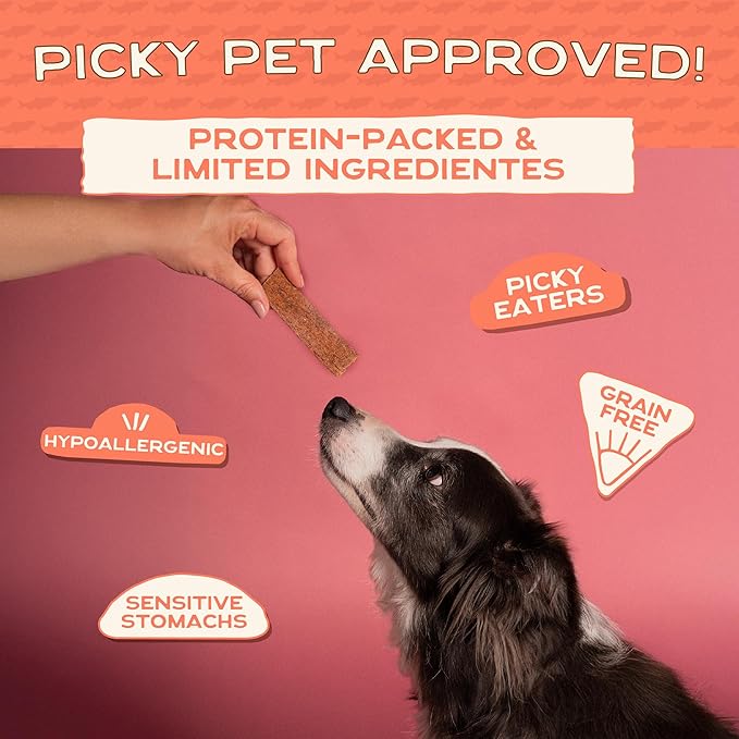 Smart Cookie Salmon Jerky Dog Treats - DHA & Omega Strips for Dogs & Puppies with Allergies, Sensitive Stomachs with Wild Caught Alaskan Salmon- Dehydrated, Grain Free, Made in USA - 3oz Bag Pack of 1