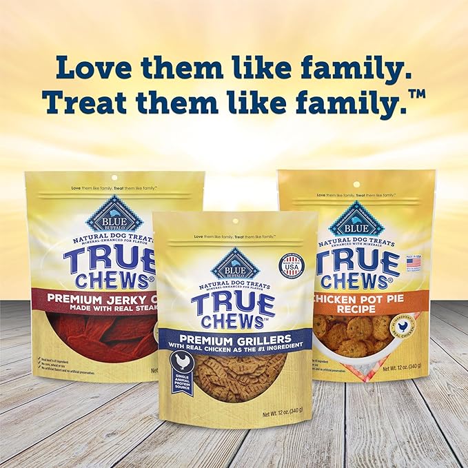 Blue Buffalo True Chews Premium Grillers Dog Treats, Made in the USA with Natural Ingredients, Chicken, 12-oz Bag
