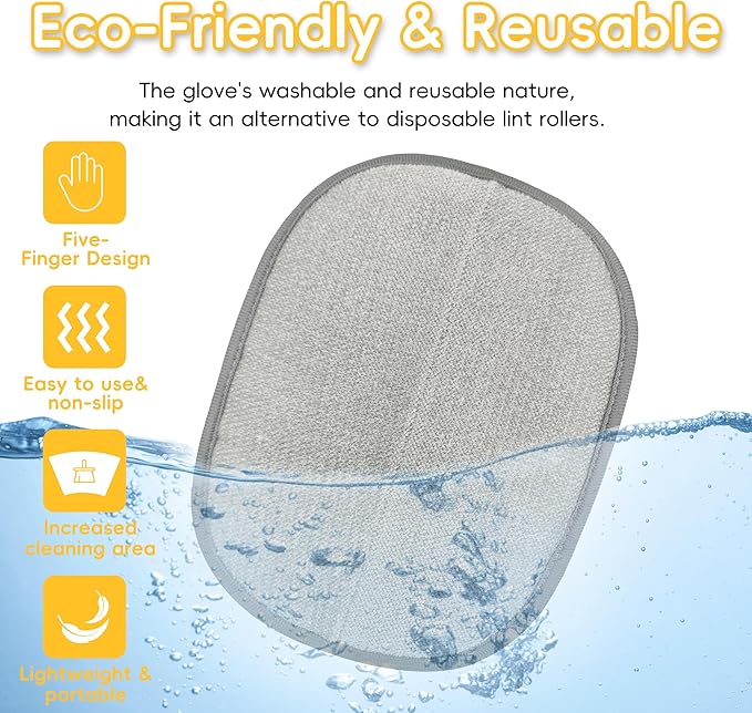 Pet Hair Removal Glove, Five-Finger Magic Brush Electrostatic Mitt, Pet Hair Remover Tool for Dog & Cat, Reusable Pet Hair Gloves Pet Grooming Needs, Fur Remover for Couch, Clothing & Carpet