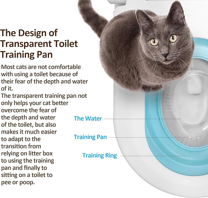 Cat Toilet Training System 2022 - Teach Cat to Use Toilet Cat Toilet Training Kit (One Pack + Extra Training Pan), White (CTS-FMC4(2TP))