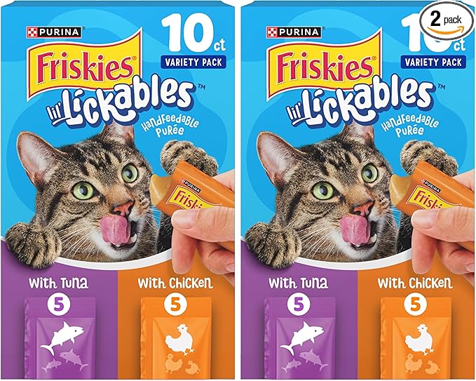 Friskies Purina Lil' Lickables with Chicken or Tuna Variety Pack Lickable Cat Treats  - 5 oz. (Pack of 20)