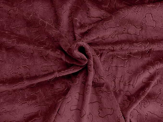 American Kennel Club Premium Velvet Sherpa Pet Blanket Soft and Warm Pet Throw for Dogs & Cats – 40”x30” - Wine
