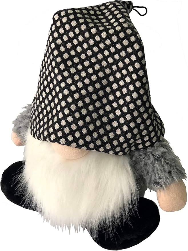 Petlou Durable Plush GNOME Dogs and Cats Toys with Multi-Squeak and Crinkle in Different Size (13 Inch BLK)