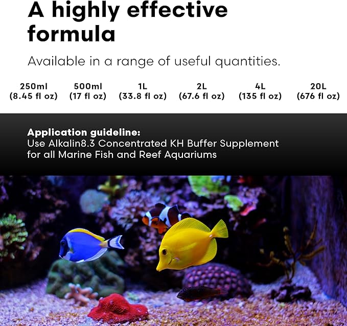 Brightwell Aquatics - Alkalin8.3 Concentrated KH Buffer Supplement - for All Marine Fish and Reef Aquaria - Aquarium Water Treatments, 135.25 fl oz