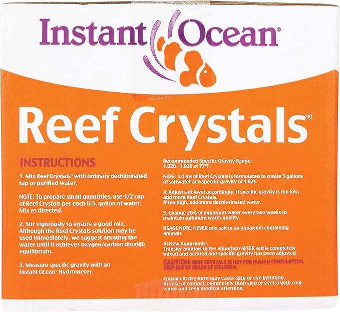 Instant Ocean Reef Crystals Reef Salt For 200 Gallons, Enriched Formulation For Aquariums, 25600 Fl Oz (Pack of 1)
