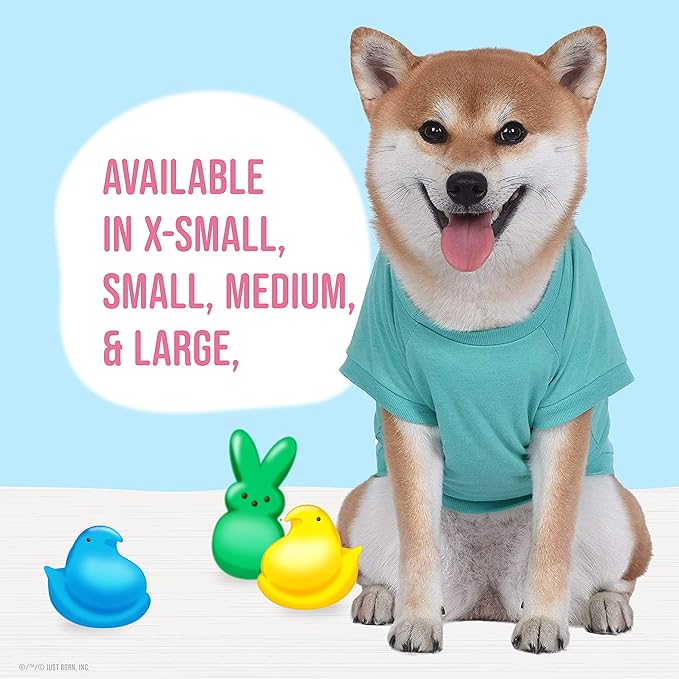Peeps Dog T-Shirt | Teal Blue, Size X-Small | Officially Licensed Peeps for Pets Pet Dog Clothing