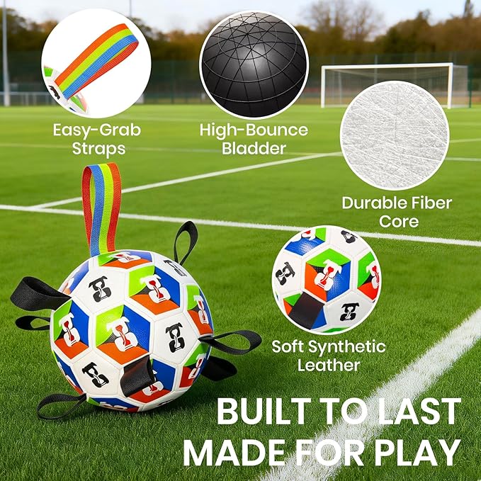 World Cup Soccer Ball Dog Toy, Durable and wear-Resistant, Suitable for Both Cats and Dogs, Ideal for Fetch Training, tug-of-war Games, Entertainment, and chew Toys for Puppies (6 inches).