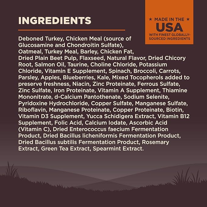 Wellness CORE Adult Dry Dog Food, Wholesome Grain Kibble, Natural, High Protein, Turkey and Chicken Recipe, 24 lb Bag