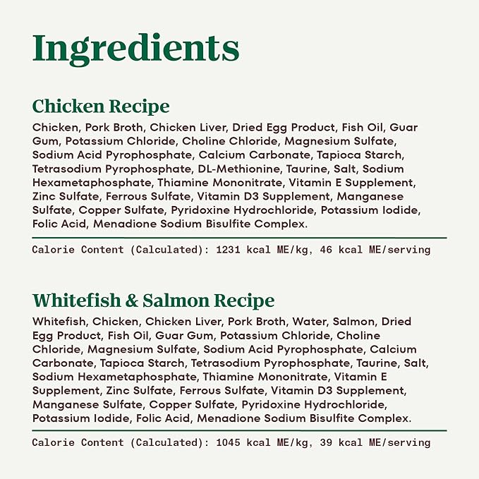 Nutro Perfect Portions Wet Kitten Food Pate Chicken Recipe and Whitefish and Salmon Recipe, Pate Wet Cat Food, 2.6 oz. Twin-Pack Trays, 12 Count, 24 Servings