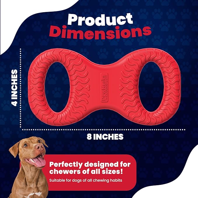 Tug – Indestructible Dual-Handle Dog Toy – Durable Nylon Tug-of-War for Strong Chewers – Pull Chew Toy for Interactive Play, Fetch, and Chewing – Pet Safe & Made in USA (8 x 4 Inches)