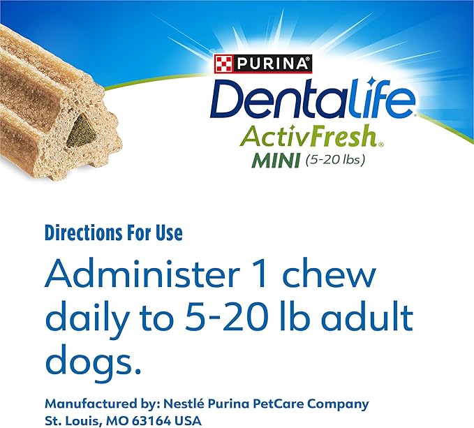 DentaLife ActivFresh Dog Chews for Mini and Small Dogs 5-20 lbs., Dental Chews to Freshen Breath, Chicken Flavor, 16.9 oz., 56 Chews - 56 ct. Pouch
