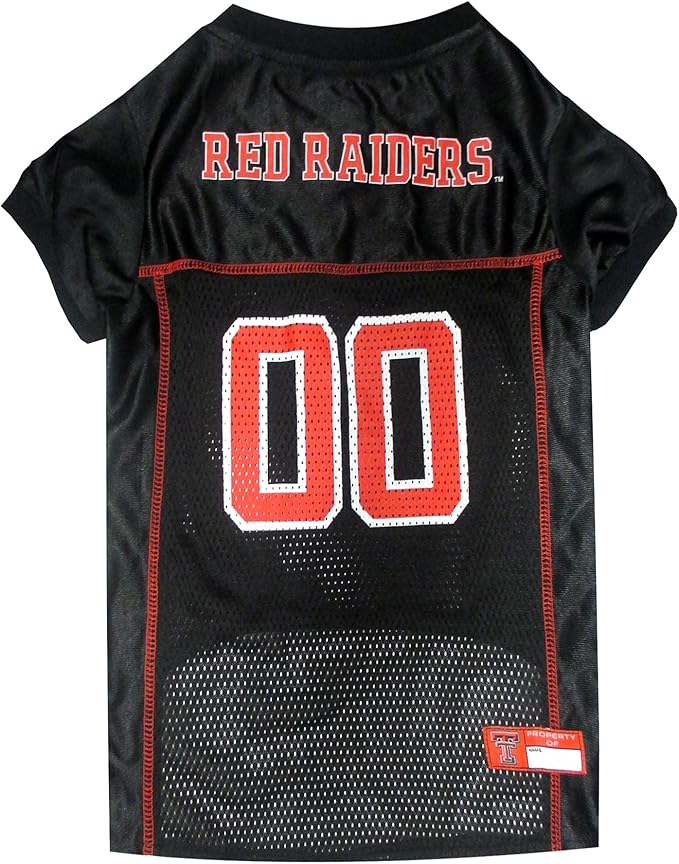 Pets First NCAA College Texas Tech Red Raiders Mesh Jersey for DOGS & CATS, Small.Licensed Dog Jersey with your Favorite Football/Basketball College Team