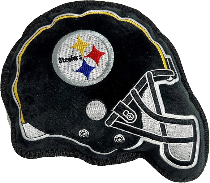 The 1st Ever Tough but Smooth Dog Toy NFL Pittsburgh Steelers Football Helmet Tough Pet Toy. A Premium Quality Doggie Toy with Built-in Squeaker. Sports Fans Favorite Chew Toy