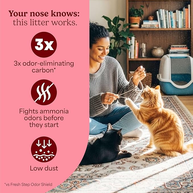Fresh Step Heavy Duty Odor Block Multi Cat Clumping Litter with Febreze, 22 lb (Package May Vary)