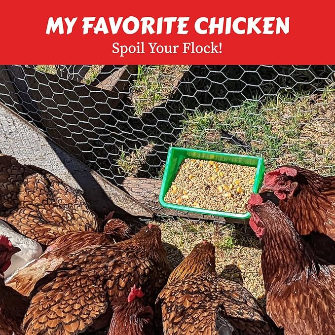 My Favorite Chicken 27oz Chicken Cage Cup – Hanging Chicken Waterer & Feeder for Chick, Duck, Quail, Parakeet – Versatile Poultry Feeder & Bird Cage Water Cups, Green