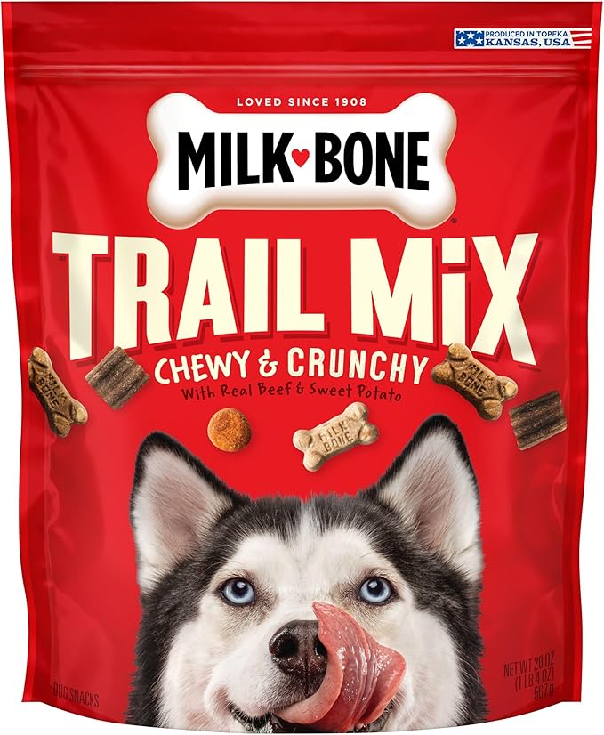 Milk-Bone Trail Mix Dog Treats, Real Beef & Sweet Potato Flavor, 20 Ounces