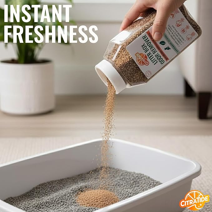 Litter Box Deodorizer Pebbles – Extra Large – Natural Odor-Neutralizing Granules for Cat Litter Boxes – Removes Odor & Keeps Litter Fresh 5× Longer – Safe, Non-Toxic, USA Made