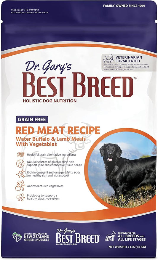 Dr. Gary's Best Breed Grain Free Red Meat Recipe Slow-Cooked in USA [Natural Dry Dog Food for All Breeds and Sizes] - 26lbs., Dark Brown