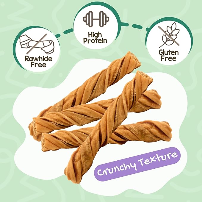 Nature Gnaws Tripe Twists for Dogs 4-5" (10 Count) - Crunchy Grain Free Reward Snack for Small, Medium & Large Breeds - Natural Beef Dog Chew Treats - Rawhide Free