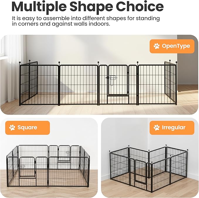 Simple Deluxe Dog Playpen Outdoor Indoor, 40 Inch 4 Panels Dog Fence for Small Dogs Puppy, Perfect Dog Pen for Camping, Yard, RV, Garden Fence, Black