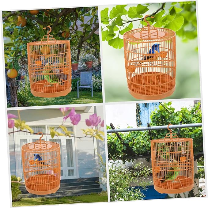 Plastic Hanging Bird Cage Featuring Lockable Entry for Small Birds and Parrots Multi-Functional Small Animal Cage Lightweight and Practical Pet Habitat for Hamsters and Parakeets