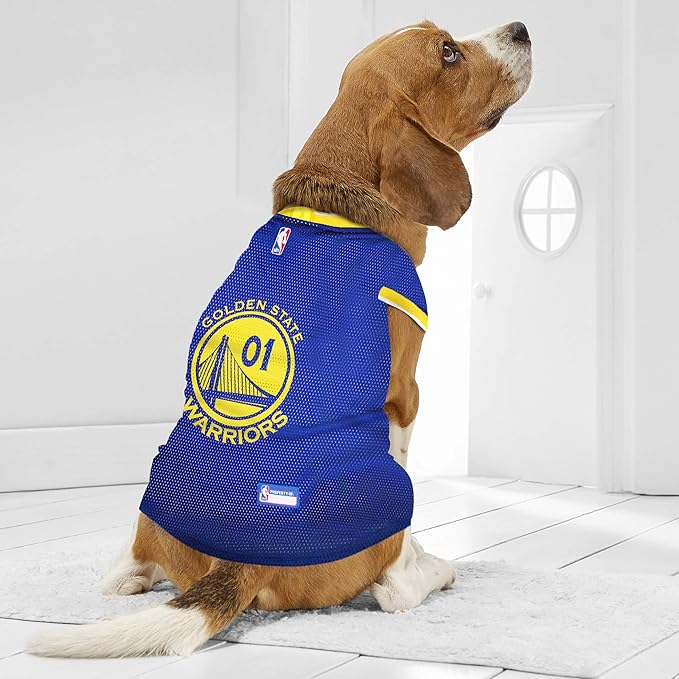 Pets First NBA GOLDEN STATE WARRIORS DOG Jersey, Large - Tank Top Basketball Pet Jersey