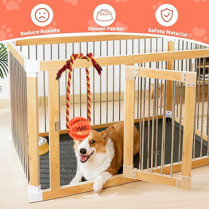 Interactive Dog Toys, Crate Training Aids for Puppies, Reduce Stress Anxiety Peanut Butter Dog Food Treat Dispenser Toys(Orange)