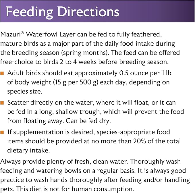 Mazuri Waterfowl Layer Food for Ducks & Geese | 5 Pound (5 LB) Bag