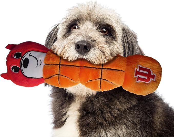 NCAA Indiana Hoosiers Mascot Toy for Pets. Plush Dog Toy with 5 Inner SQUEAKERS. 21" Long Dog Toy, IND-3226