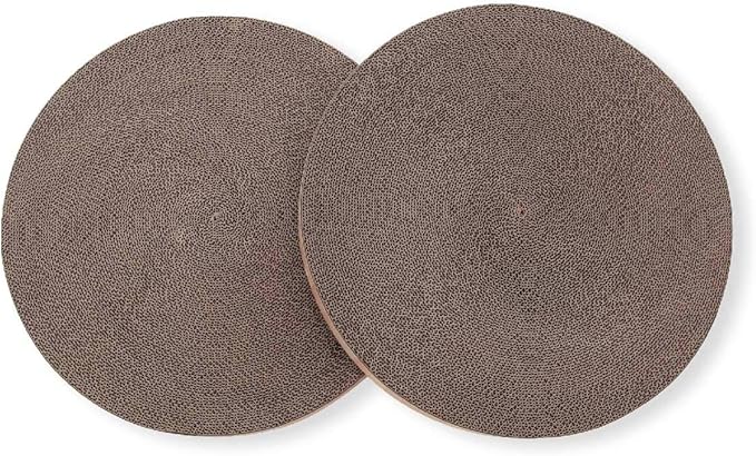 Necoichi Cat Scratcher Bowl Replacement for Indoor Cats - Cat Scratching Lounger with Reversible Usability and Extra Comfort for Lounge, Cardboard Bed Couch / (XL, Oak)