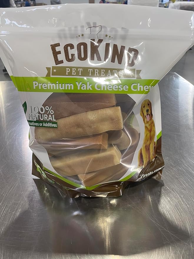 EcoKind Premium Gold Yak Cheese Himalayan Dog Chews, Dog Treats Large Breed, All Natural, High Protein Dog Chew, Cheese, Large - 18+ Chews