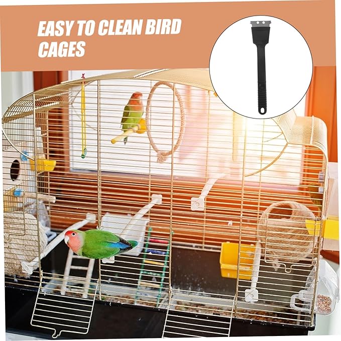Yardwe Stainless Steel Bird Cage Cleaning Brush Scraper Bird Droppings Removal Tool for Easy Cleaning of Birdcages and Accessories