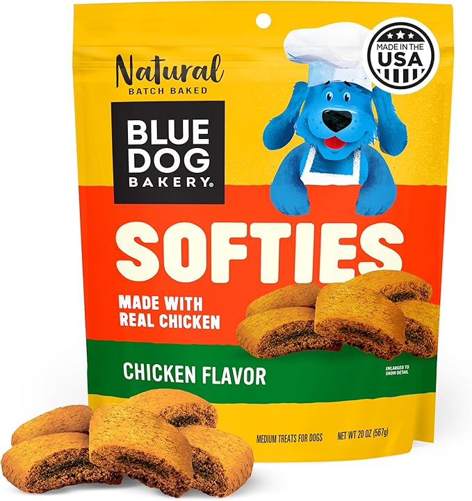 Blue Dog Bakery Softies, Soft & Chewy Chicken Dog Treats, Medium Size, Healthy Treats, All Natural Ingredients, 20 oz (Pack of 1)