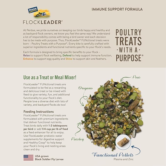 FlockLeader Defend, Functional Poultry Treats for Immune Support, 1.5 lb (Pack of 2)