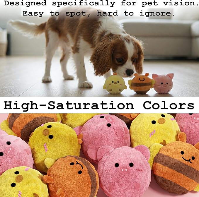 Fluffy Squeaky Pet Balls for Small Dogs and Cats (1, Piggy)