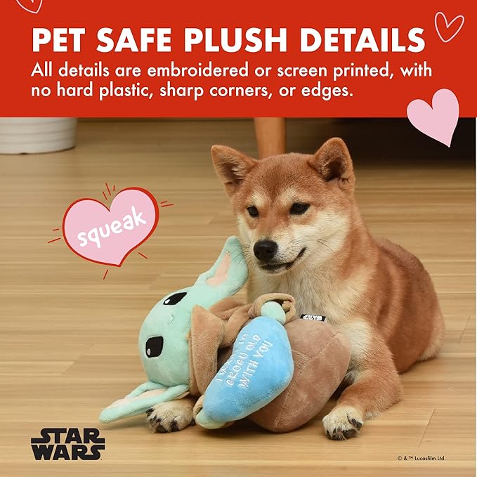 STAR WARS Grogu Plush Dog Toy with Squeaker, Soft Squeaky Pet Plush Toy for Small & Medium Dogs, 6-Inch Dog Toy