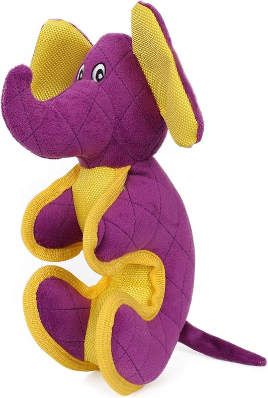 Pet Life ® 'Dyno-Funimal' Dinosaur Reinforced-Stitched Tough-Chewer Squeak Chew with Nylon Plush Dog Toy