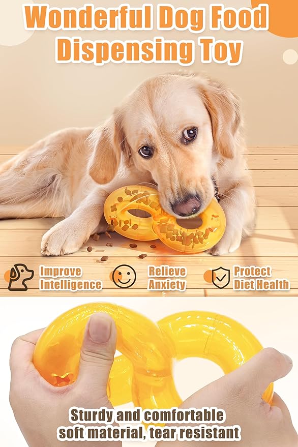 Moonorange Dog Pet Food Treat Feeder Chew Tooth Cleaning Ball Dog Toy Ball, Nontoxic Bite Food Ball Dogs Cats Training Exercise Toy, Exercise Game IQ Training Ball-Feeder Toy (with White Ball)