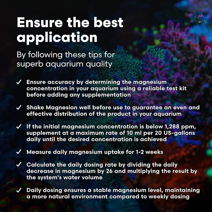 Brightwell Aquatics Magnesion Liquid Salt Water Conditioner - Concentrated Magnesium Supplement for Reef and Marine Aquariums, 33.8 fl oz
