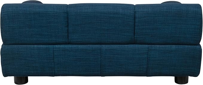 Paws & Purrs Puffer Pet Sofa Bed, Dog or Cat Couch with Tufted Cushion and Armrest, Stylish Indoor Pet Furniture, Dark Blue