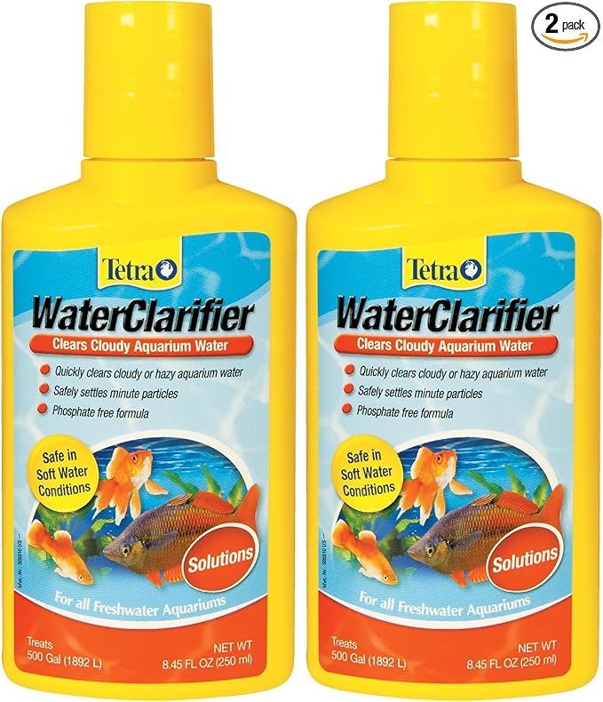 Tetra Water Clarifier, Aquarium Treatment Solution, 8.45 oz, Clears Cloudy Aquarium Water, Safe to Use with Fish and Plants, for Fresh Water (Pack of 2)