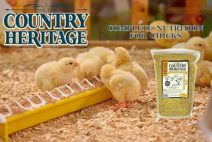 Country Heritage Chick Starter Grower Feed 10lbs - Non-Medicated Complete Nutrition Crumble for Baby Chickens Turkeys Ducks Geese, 18% Protein
