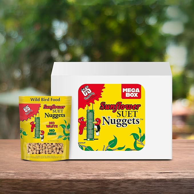 C&S Sunflower Suet Nuggets, Wild Birds Food For Woodpeckers, Chickadees, Nuthatches, and More, 8 Pounds
