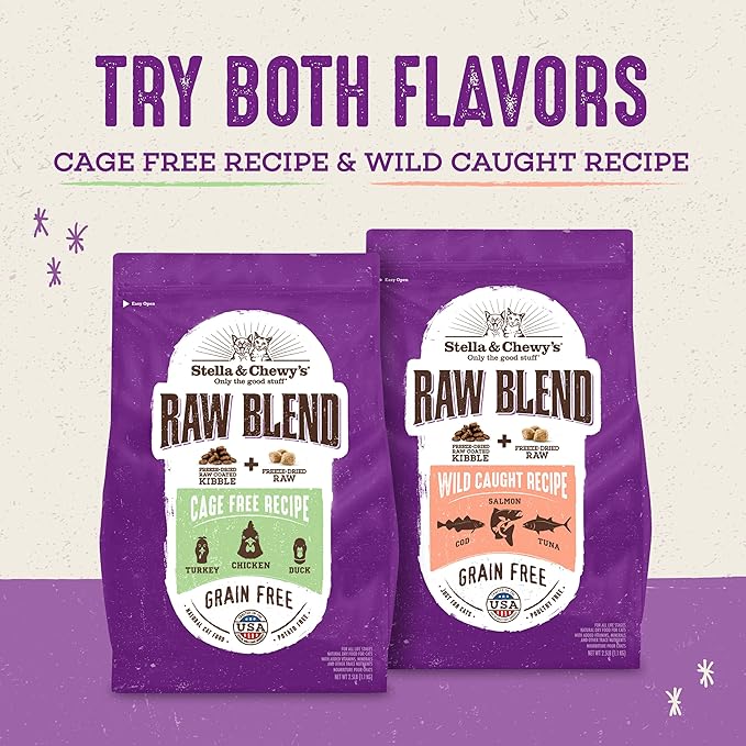 Stella & Chewy's Raw Blend Premium Kibble Cat Food – Grain Free, Protein Rich Meals – Wild-Caught Fish Recipe – 2.5 lb. Bag