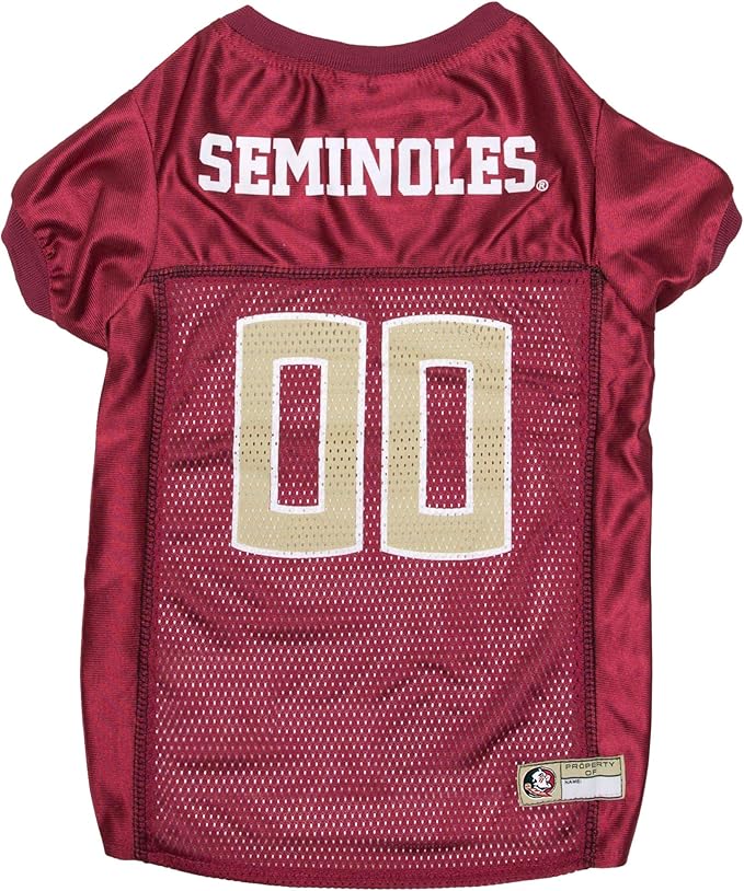 Pets First NCAA College Florida State Seminoles Mesh Jersey for DOGS & CATS, Medium. Licensed Dog Jersey with your Favorite Football/Basketball College Team