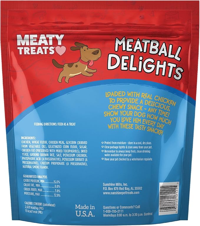 Meaty Treats Meatball Delights Chicken & Rice Flavor, 20-oz.
