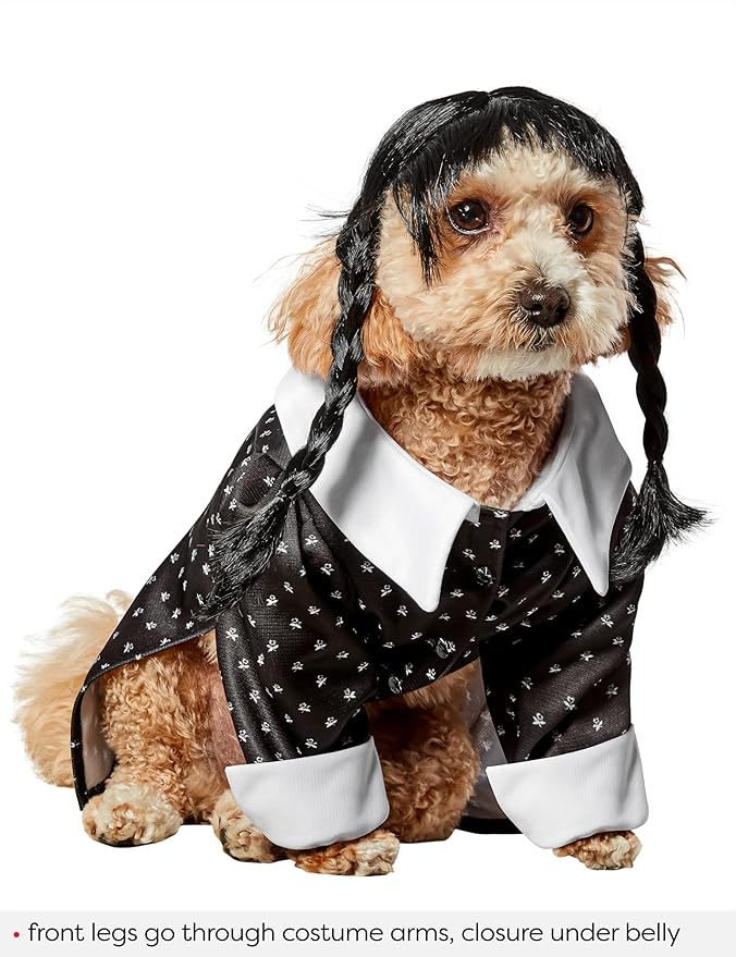 Wednesday TV Series: Wednesday Addams Pet Costume for For Dogs or Cats by Rubies, Small